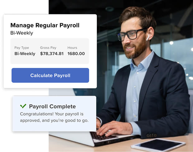sample of ADP dashboard to calculate payroll