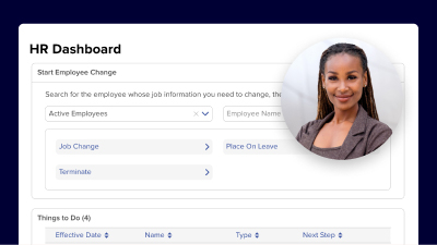Start employee change in ADP TotalSource HR Dashboard