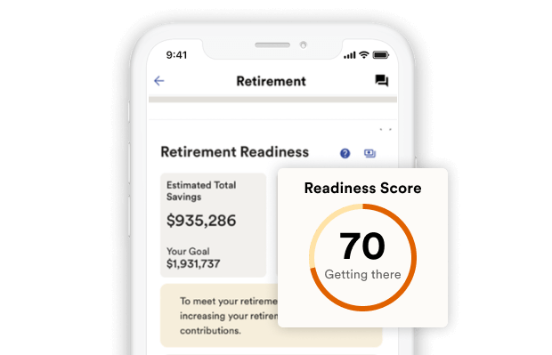 Product screenshot of the ADP Retirement Readiness tool